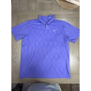 Nike Tiger Woods Collection Polo Shirt Mens‎ XL Purple Dri-FIT Golf TW Stretch